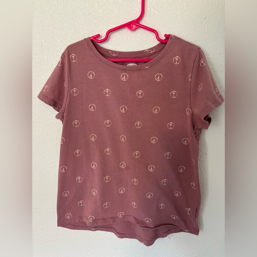 Old Navy Kids Peace Pattern Tee - Mauve